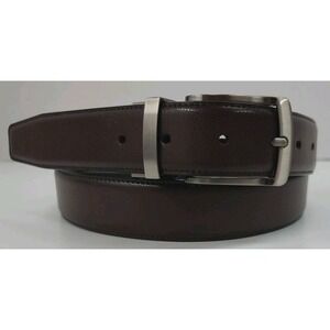 Perry Ellis Mens Solid Leather Dress‎ Belt Brown Size 38 Unworn